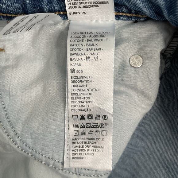 Levis Denim Mini Skirt Womens 29 Notch A-Line Button Front Blue Jean Vintage Y2K - Picture 8 of 8